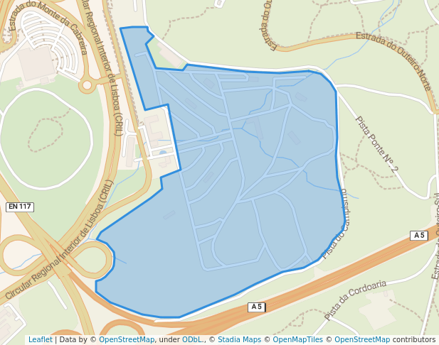 walking in Lisboa Camping map in Alfragide