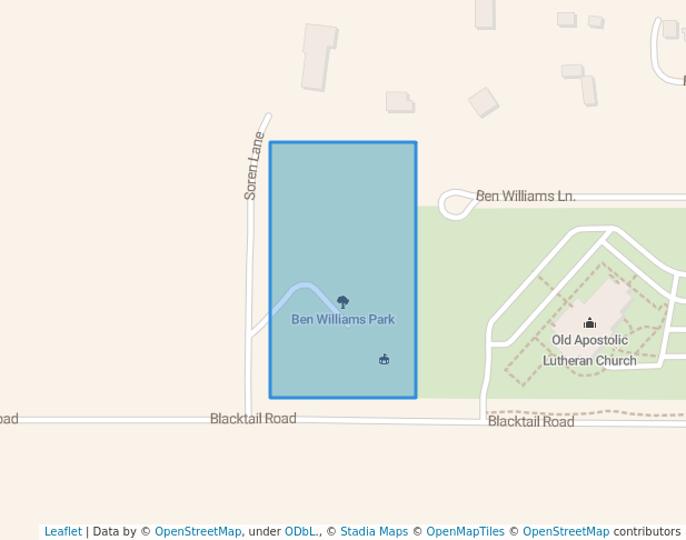 walking in Ben Williams Park map in Lakeside