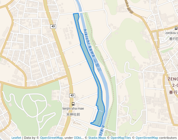 walking in 引地川親水公園 map in Fujisawa