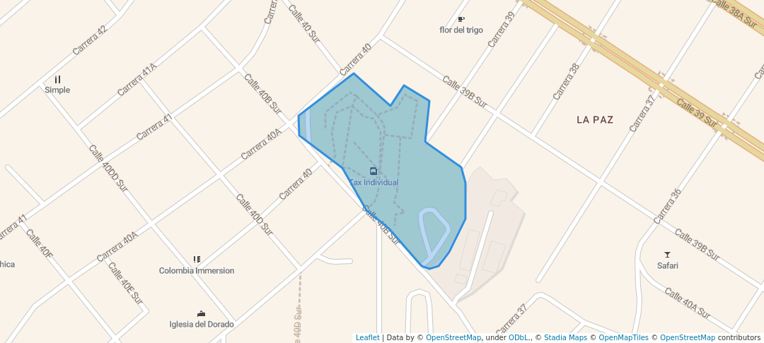 walking in Parque Urbano El Dorado map in Envigado