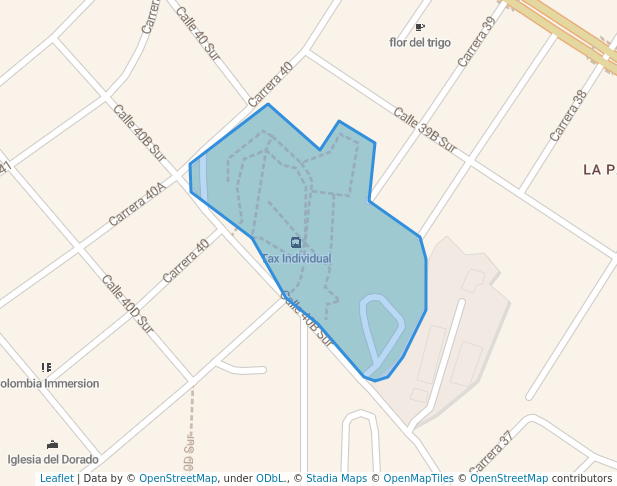 walking in Parque Urbano El Dorado map in Envigado