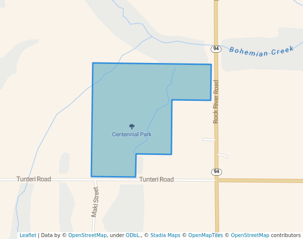 walking in Centennial Park map in Chatham