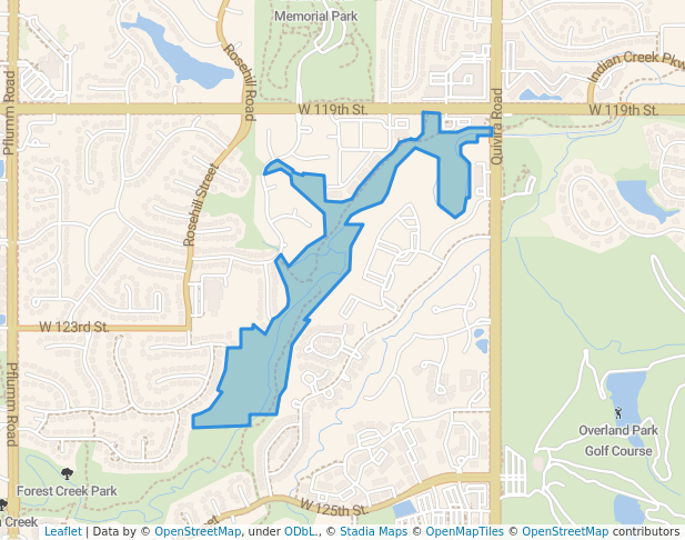 walking in Westgate Park map in Overland Park