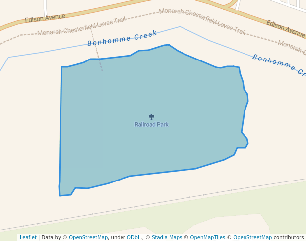 walking in Railroad Park map in Chesterfield