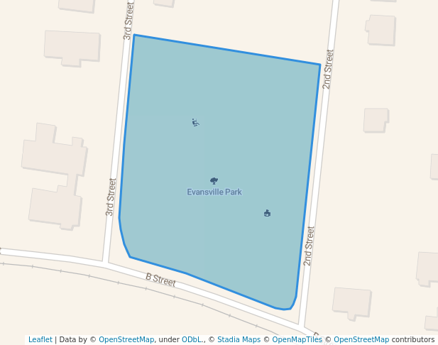 walking in Evansville Park map in Dyersburg