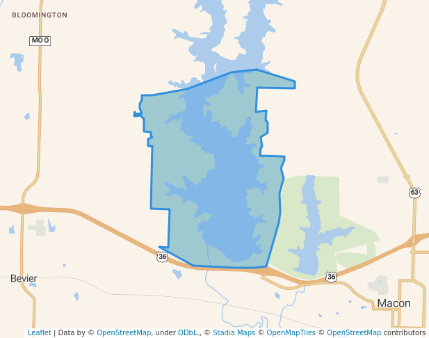 walking in Long Branch State Park map in Macon