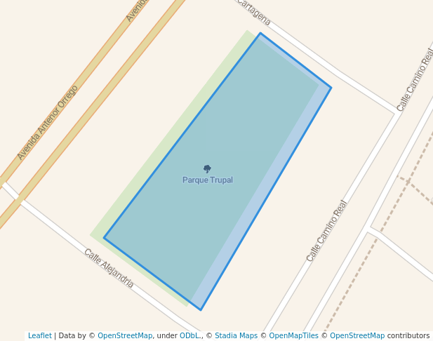 walking in Parque Trupal map in Trujillo