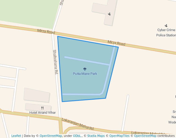 walking in Putta Mane Park map in Mysuru