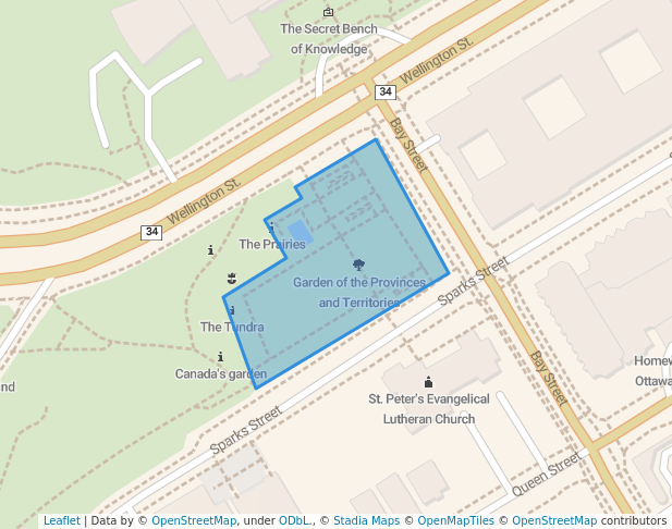 walking in Garden of the Provinces and Territories map in Ottawa
