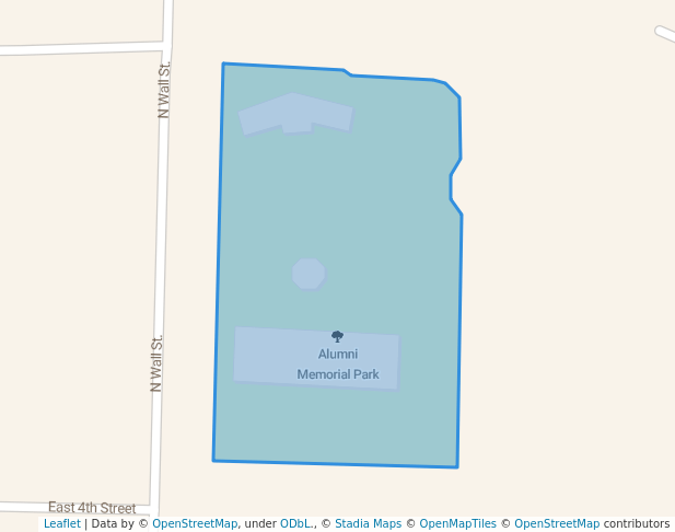 walking in Alumni Memorial Park map in Mountain Grove