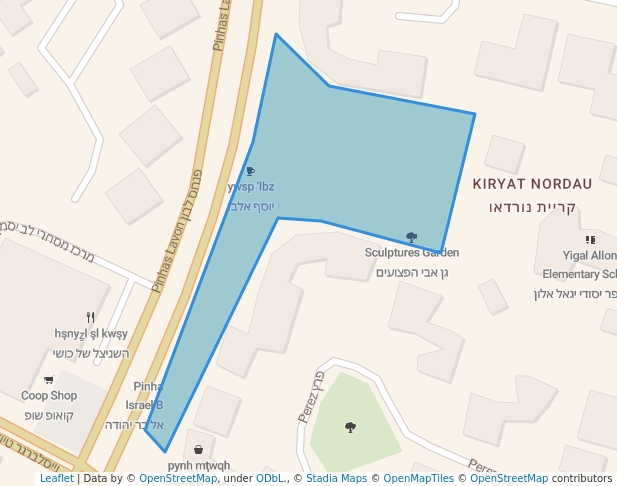 walking in Sculptures Garden map in Netanya