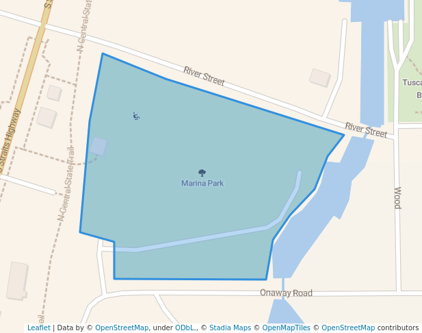 walking in Marina Park map in Indian River