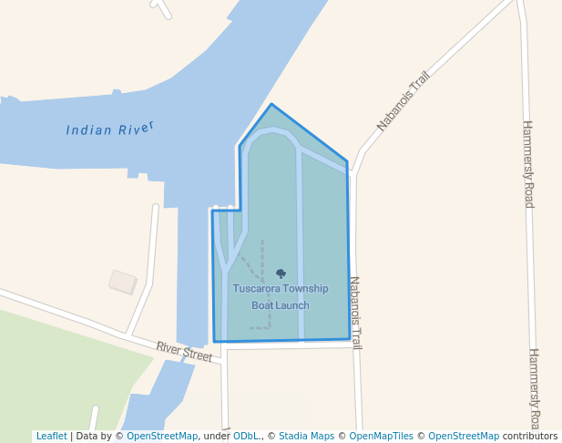 walking in Tuscarora Township Boat Launch map in Indian River