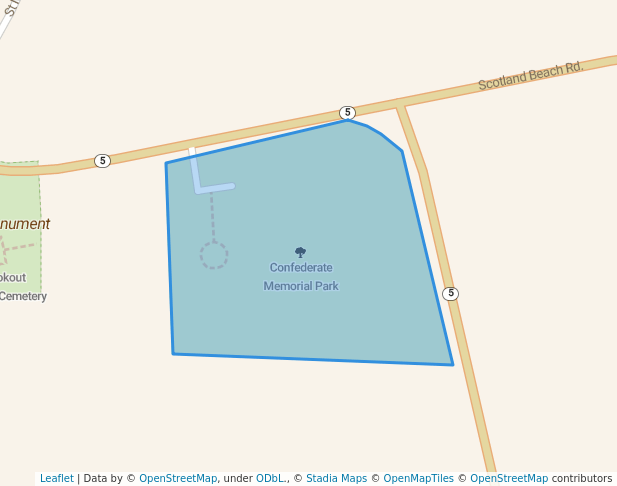 walking in Confederate Memorial Park map in Scotland