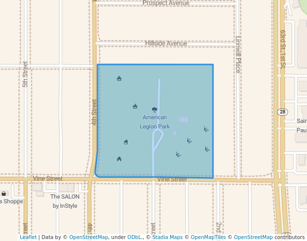 walking in American Legion Park map in West Des Moines
