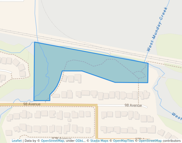 walking in Derby Hills Park map in Langley