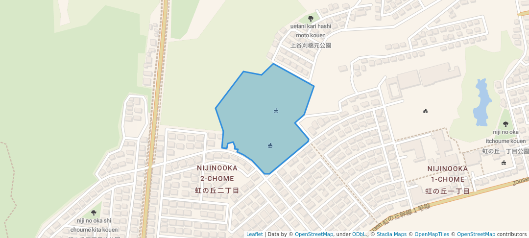 walking in 虹の丘公園 map in Sendai
