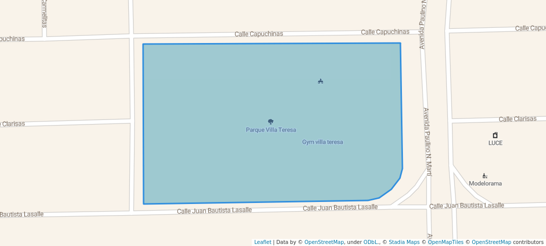 walking in Parque Villa Teresa map in Aguascalientes