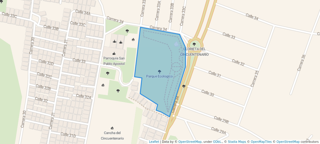 walking in Parque Ecologico map in Barrancabermeja