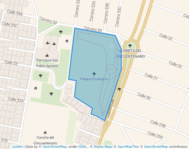 walking in Parque Ecologico map in Barrancabermeja