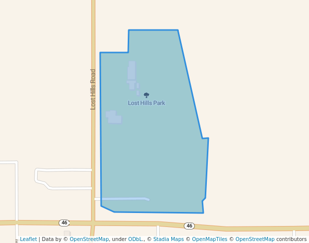 walking in Lost Hills Park map in Lost Hills