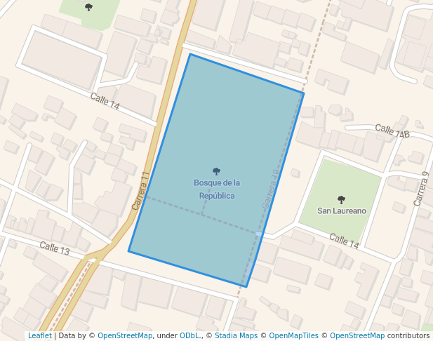 walking in Bosque de la República map in Tunja