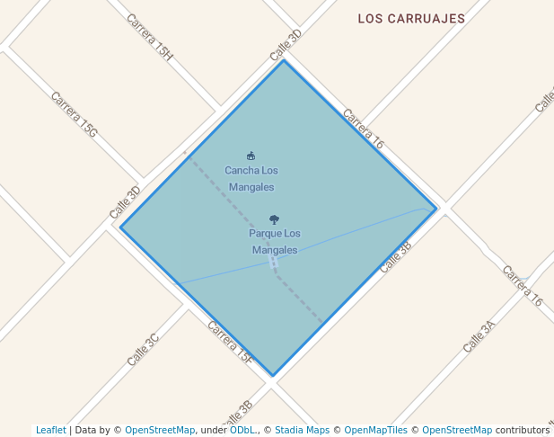 walking in Parque Los Mangales map in Galapa