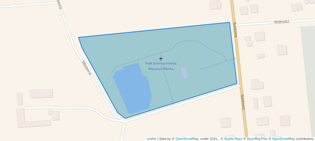 walking in Park Gminny imienia Mariusza Bieńka map in Chodkowo