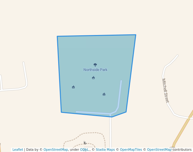 walking in Northside Park map in Kosciusko