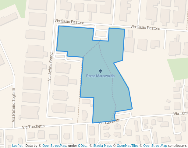 walking in Parco Marcovaldo map in Rimini