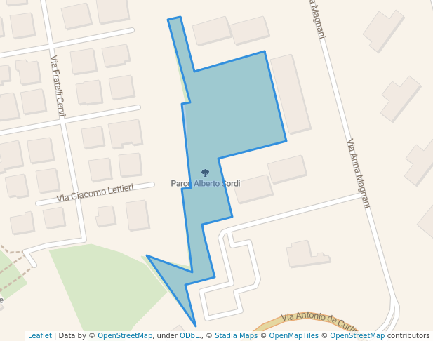 walking in Parco Alberto Sordi map in Rimini