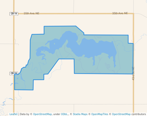 walking in Fordville Dam Recreation Area map in Fordville