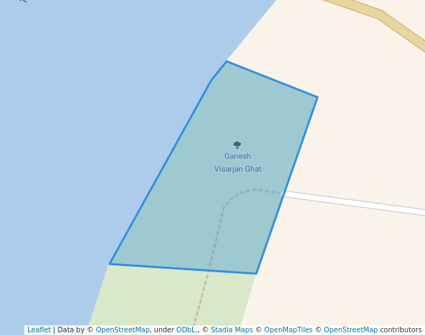 walking in Ganesh Visarjan Ghat map in Thane