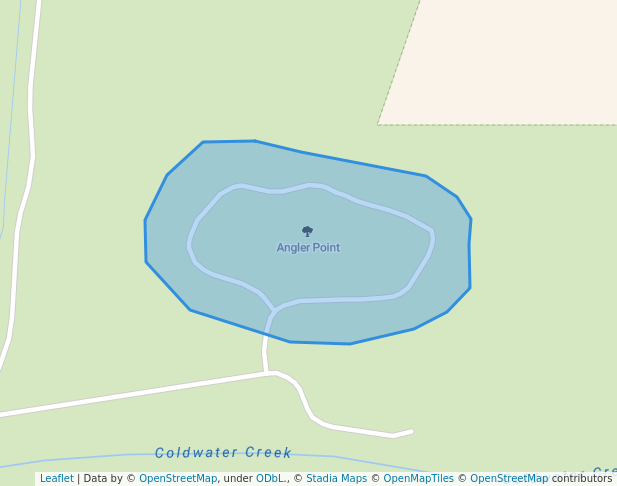 walking in Angler Point map in Hardesty