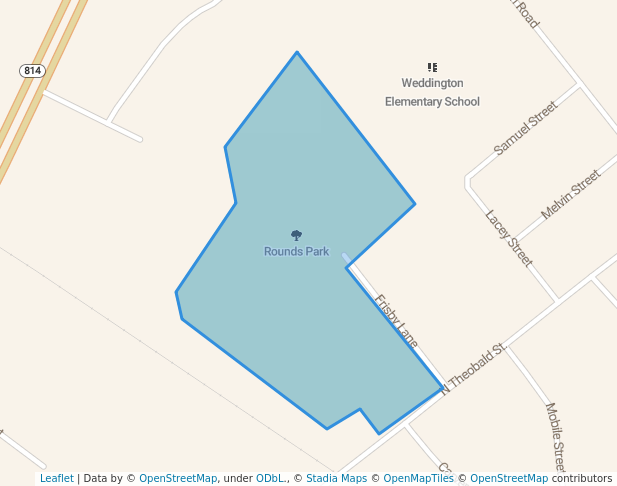 walking in Rounds Park map in Greenville