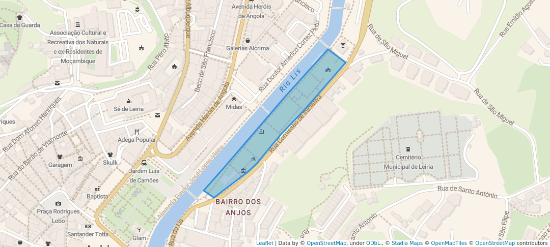 walking in Parque Jaime Filipe da Fonseca map in Leiria