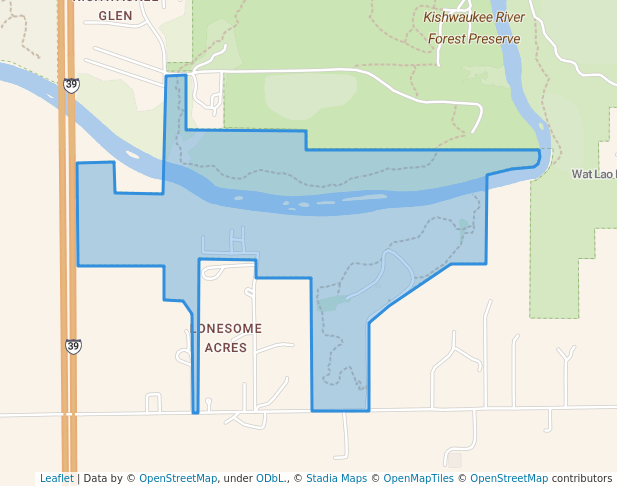 walking in Rockford Rotary County Forest Preserve map in Cherry Valley