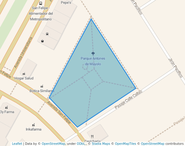 walking in Parque Antúnes de Mayolo map in Comas