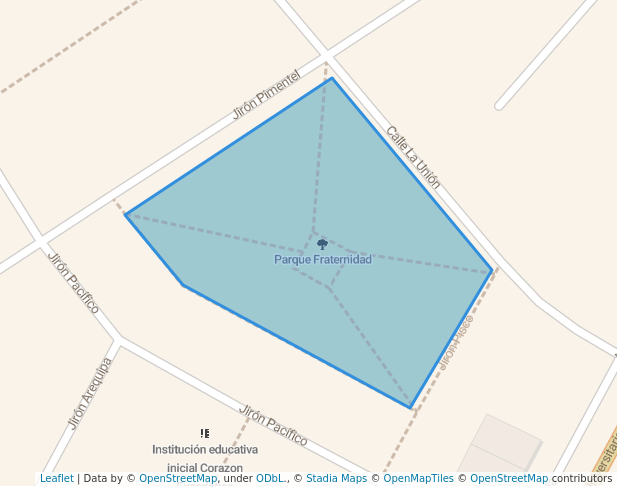 walking in Parque Fraternidad map in Comas