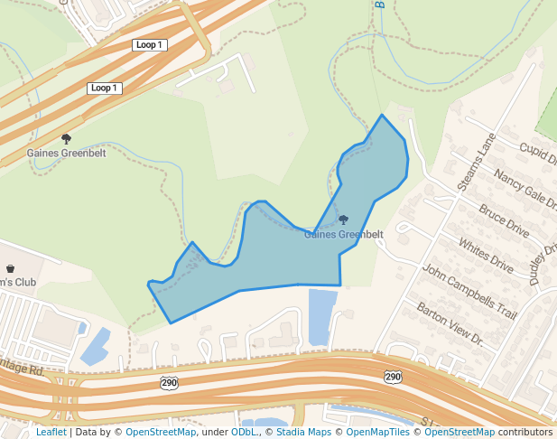 Gaines Greenbelt in Austin Map - Thumb 2403 
