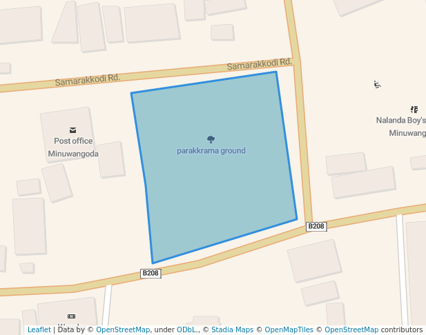 walking in parakkrama ground map in Minuwangoda