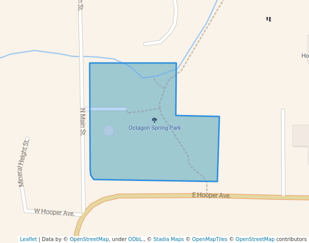 walking in Octagon Spring Park map in Soda Springs