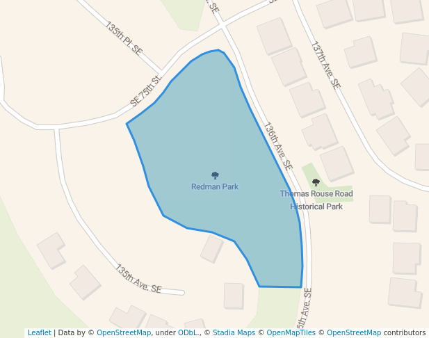 walking in Redman Park map in Newcastle