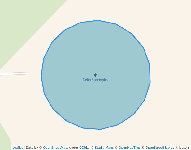 walking in Delta Sportsplex map in Greenville