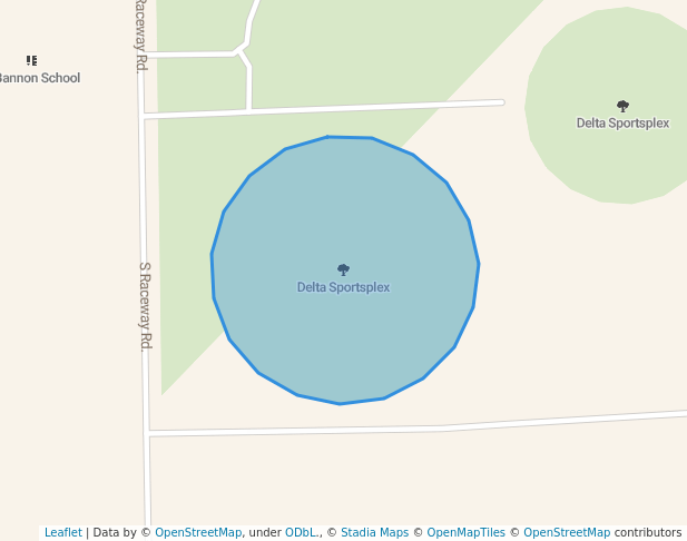 walking in Delta Sportsplex map in Greenville