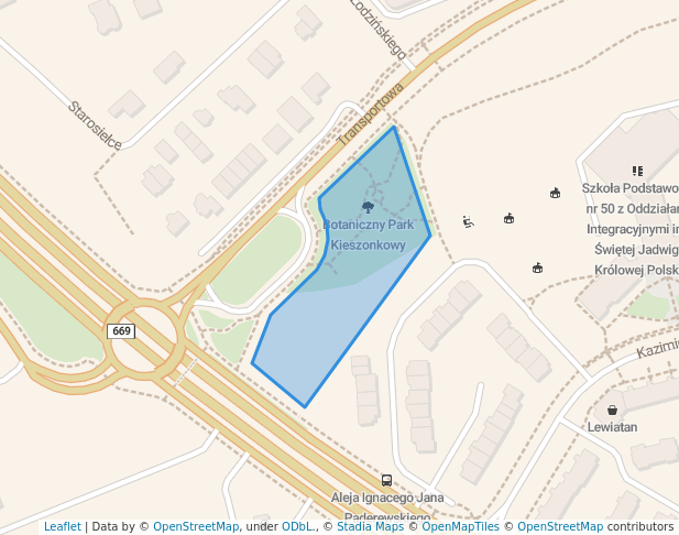 walking in Park kieszonkowy map in Białystok