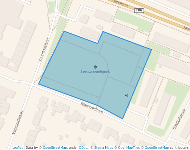 walking in Leeuwensteinpark map in Nijmegen