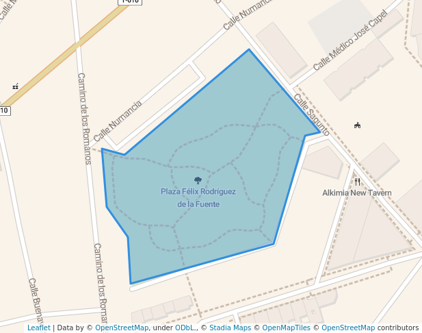 walking in Plaza Félix Rodríguez de la Fuente map in Alcantarilla