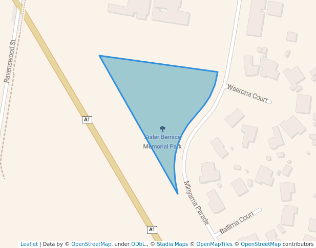 walking in Sister Bernice Memorial Park map in Bega