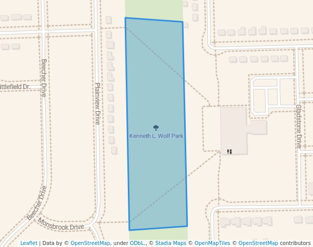 walking in Kenneth L. Wolf Park map in Sterling Heights